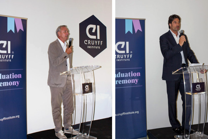 Johan Cruyff and Jordi Villacampa at Johan Cruyff Institute's graduation
