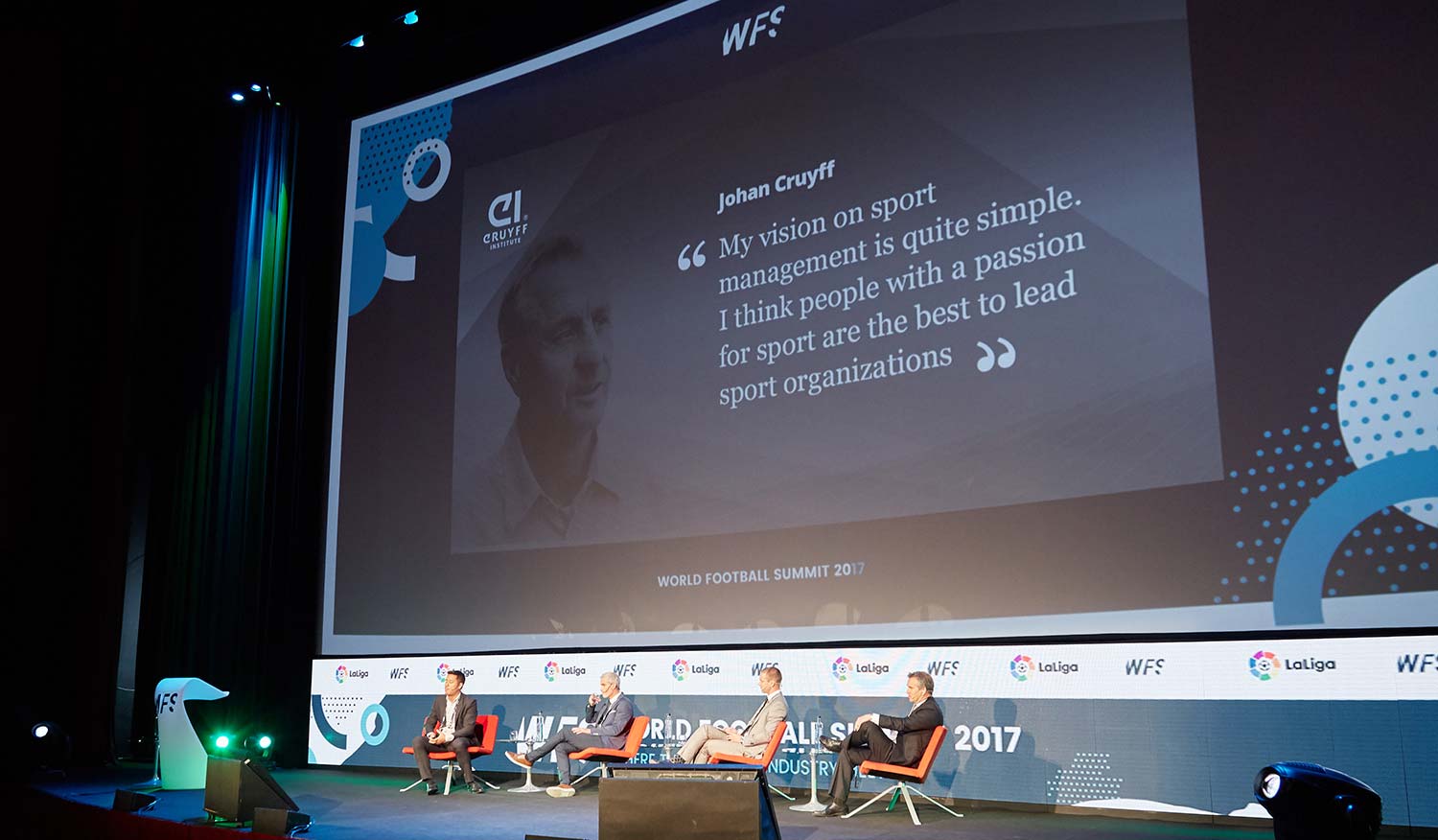Johan Cruyff Institute leads debate on football management at the WFS17