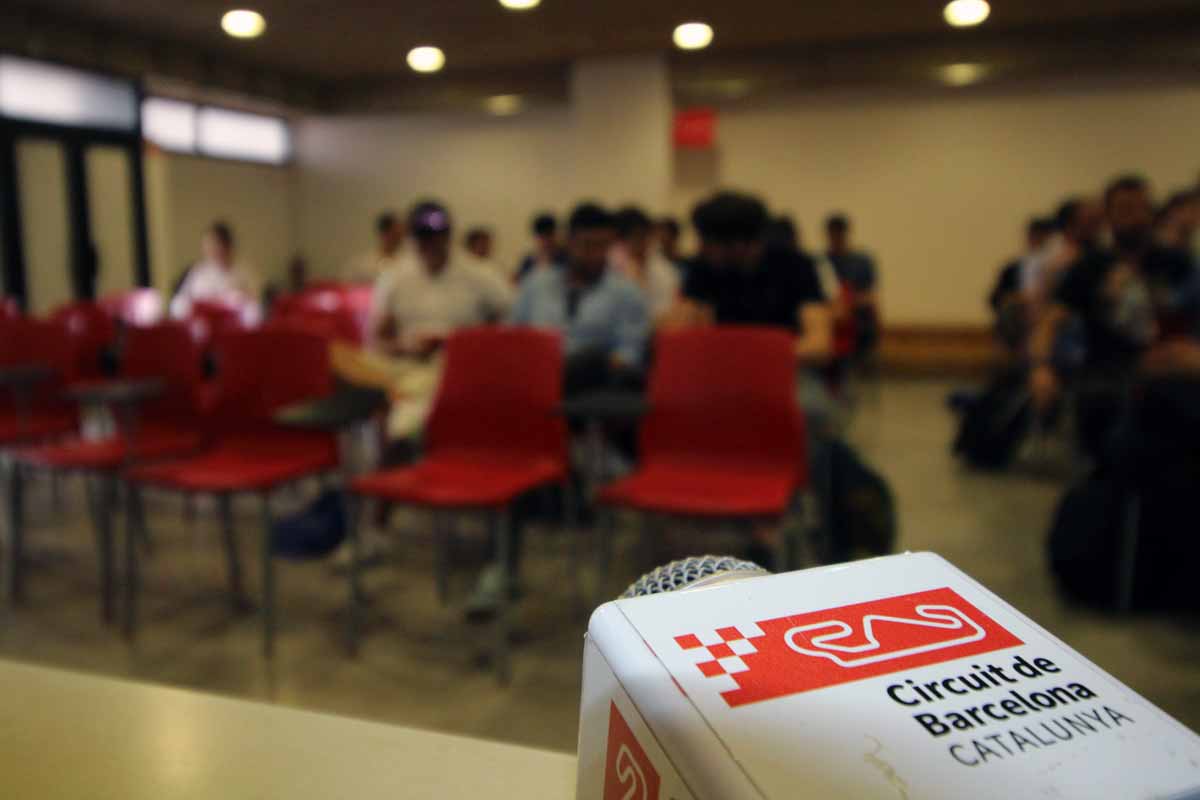 Circuit de Barcelona's microphone at the conference room.