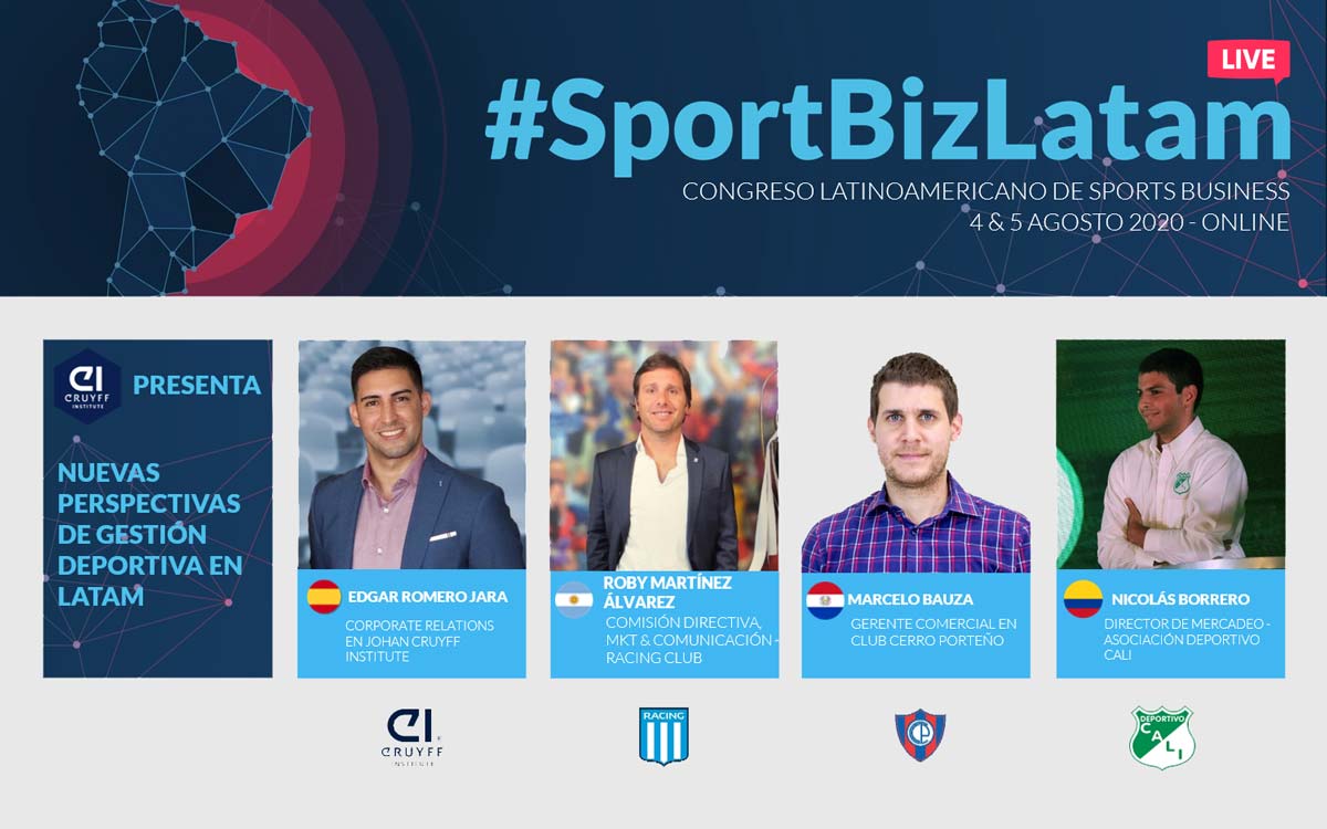 Johan Cruyff Institute contributes content as Learning Partner with an expert panel at SportBiz LATAM Live