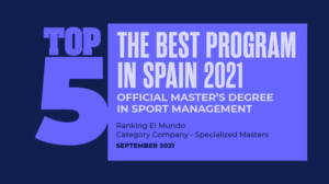 The Official Master’s Degree in Sport Management, among the best in Spain