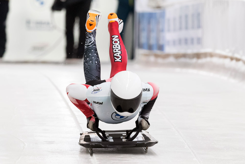 Elisabeth Maier compitiendo en el Campeonato Mundial de Bobsleigh y Skeleton de la IBSF Altenberg.